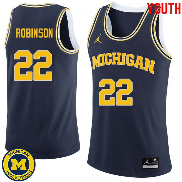 Youth Michigan Wolverines #22 Duncan Robinson Navy Player Basketball Jersey